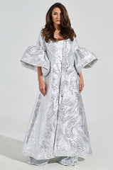 MALDIVES BROCADE PUFF SLEEVE DUSTER