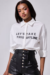LETS TAKE IT OFFLINE BUTTON DOWN