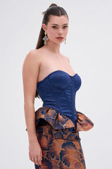 LADY LUX PEPLUM BROCADE CORSET TOP