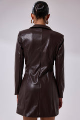 BRING ME LUCK PU BLAZER DRESS