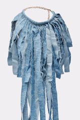 DENIM BLUE FRINGE NECKLACE