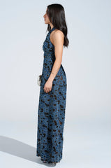 JUSTINA DENIM CUTOUT JUMPSUIT