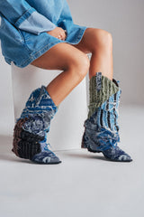AZALEA WANG GABRYLE MULTI MATERIAL WESTERN BOOTIE