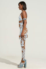 FOR THE GIRLYS FLORAL LACE MINI DRESS AND TIGHTS SET