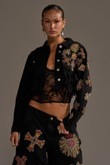 MAIN SQUEEZE CROPPED DENIM JACKET