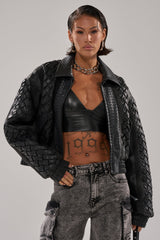 KEEP IT LOWKEY PATCHWORK BOMBER