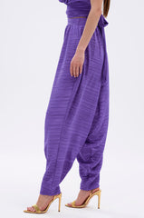 MAYAH WIDE LEG PLISSE PANT IN PURPLE
