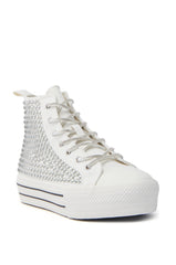 AZALEA WANG ZAFRINA WHITE HIGH TOP SNEAKER