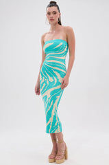 MALIBU DREAMIN PRINTED KNIT MIDI DRESS