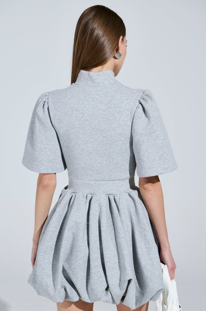 NAME OF THE GAME SHORT SLEEVE ZIPPERED MINI DRESS