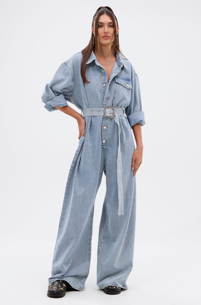 NOT TODAY EXTREME OVERSIZED DENIM JUMPSUIT