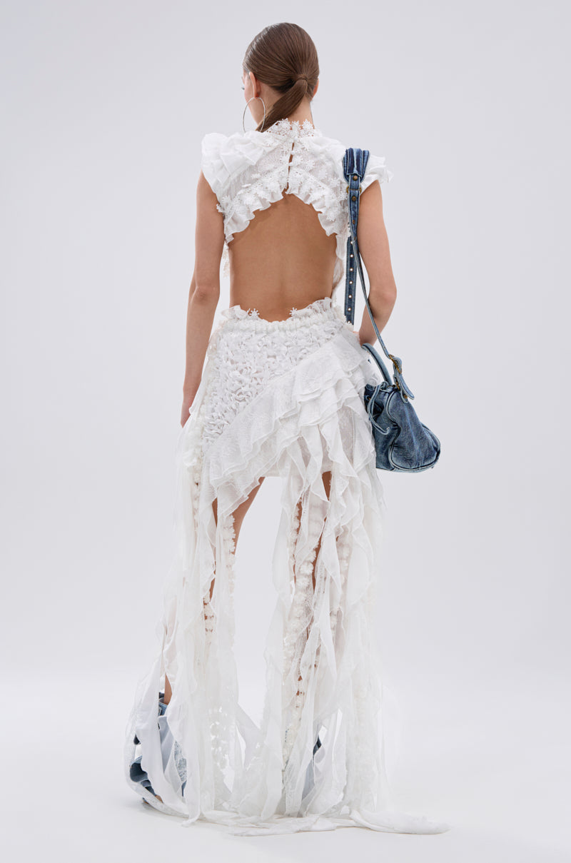 JUST A FEELING RUFFLE MINI DRESS