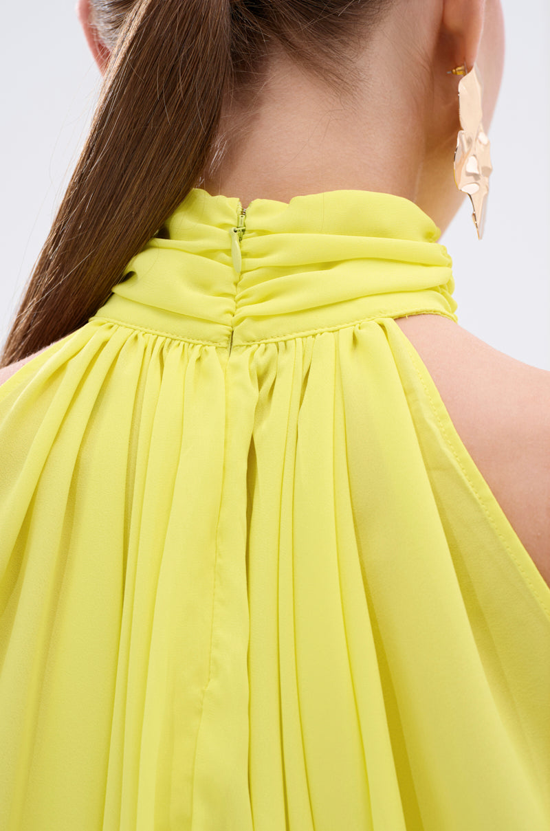 BRIGHTEST CITY TURTLENECK BLOUSE IN YELLOW