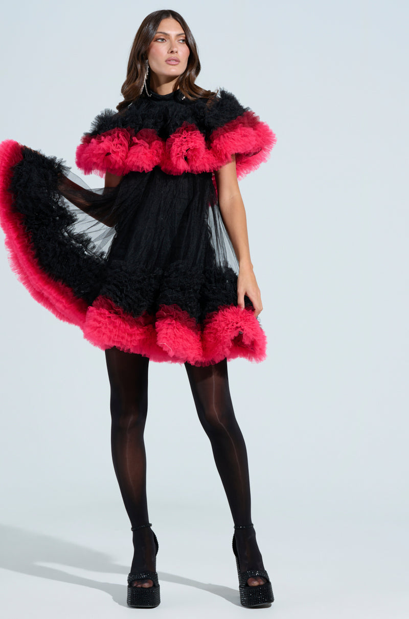 ONLY ME OMBRE TULLE MINI DRESS
