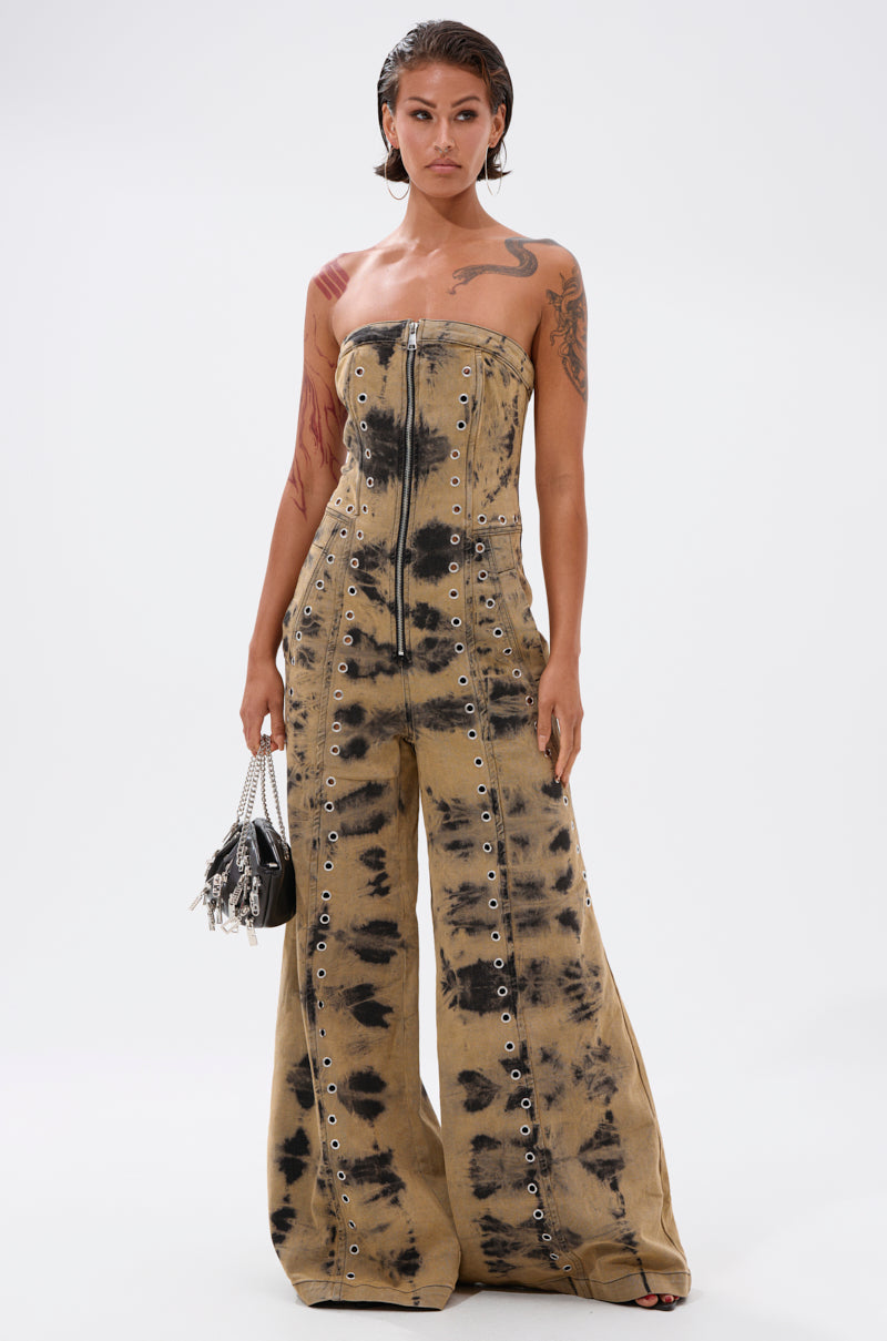 INTERNET FAMOUS PAINTED DENIM JUMPSUIT