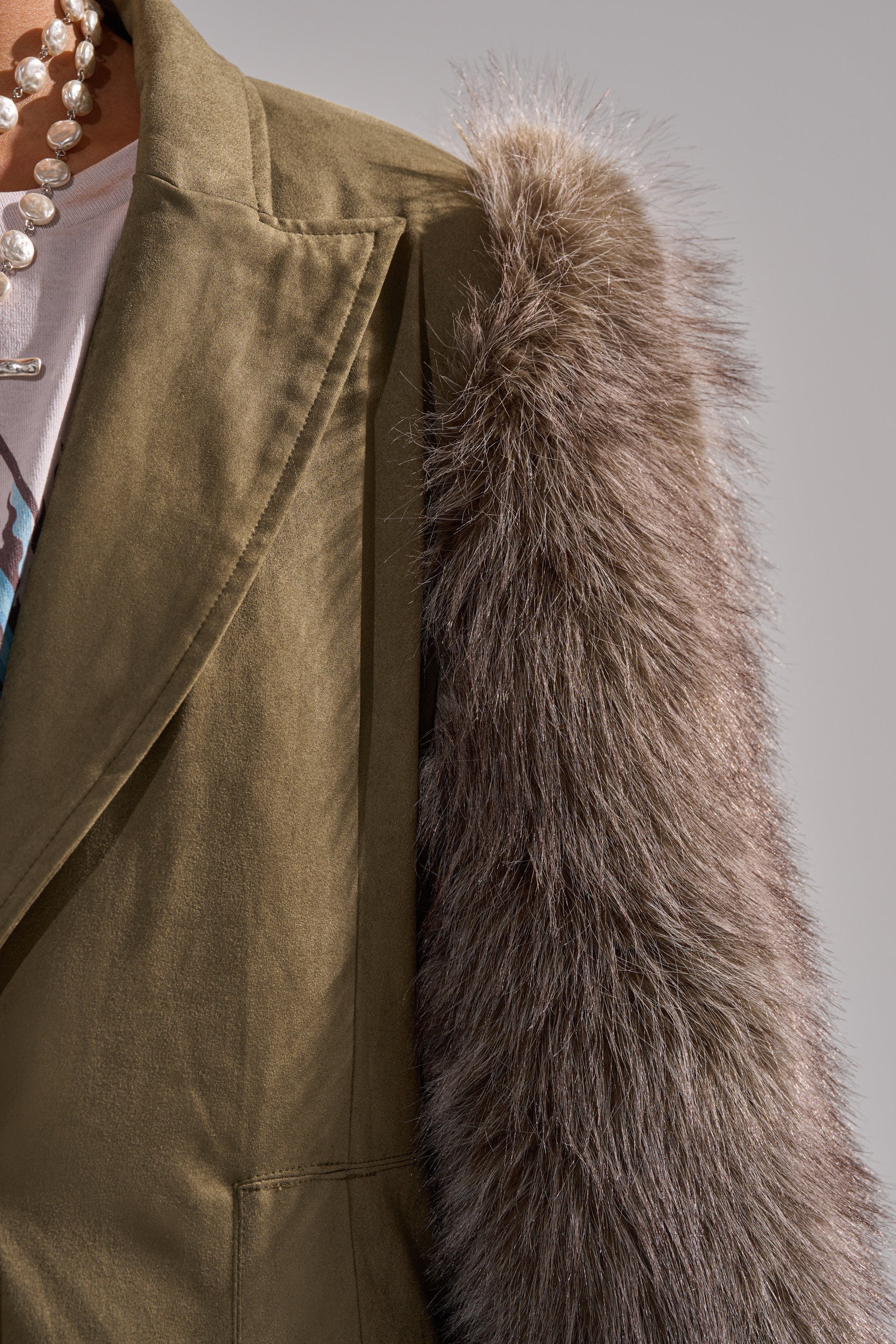 LOLITA FUR SLEEVE TRENCH