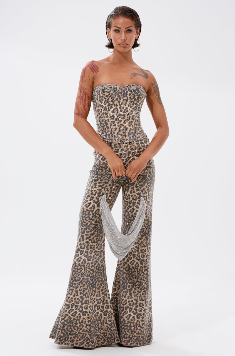 IN THE WILD WIDE LEG CHEETAH PANT
