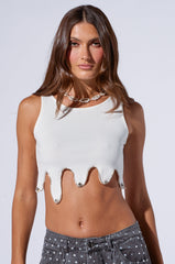 ICY RHINESTONE TRIM TANK