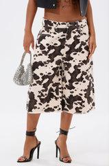 COOLEST ON THE BLOCK COW HIDE BERMUDA SHORT