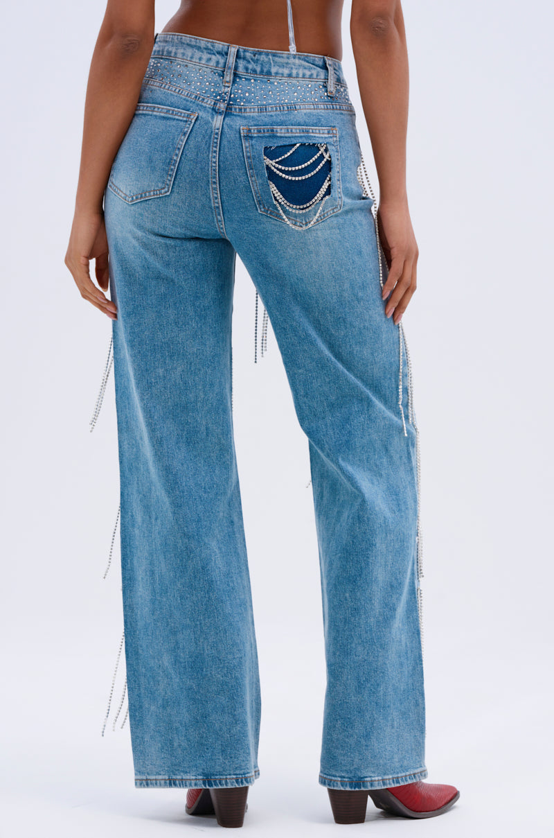 DRIPPING IN JEWELS RELAXED FIT DENIM JEANS