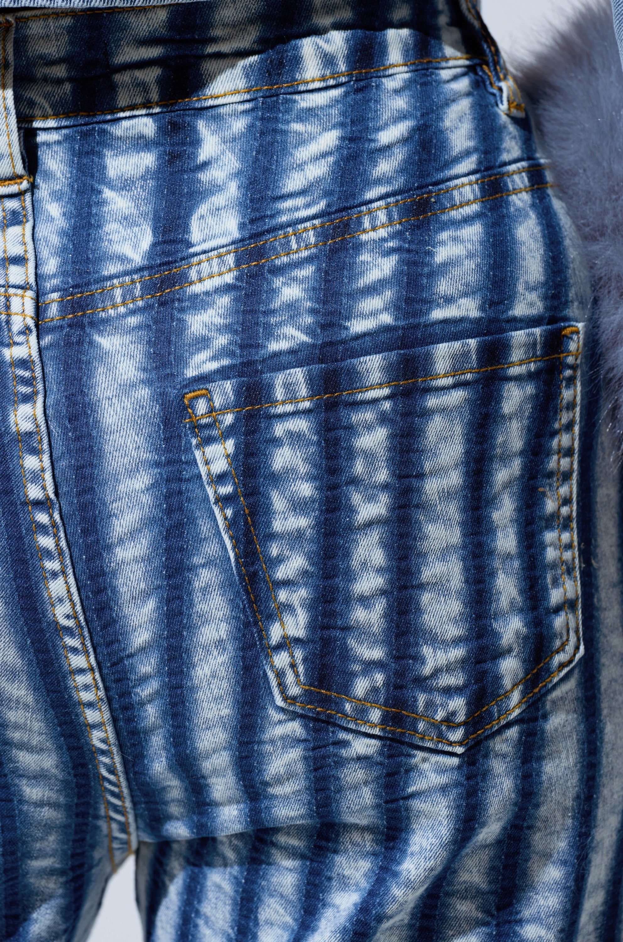 LETS GET CRAZY STRIPE WIDE LEG DENIM