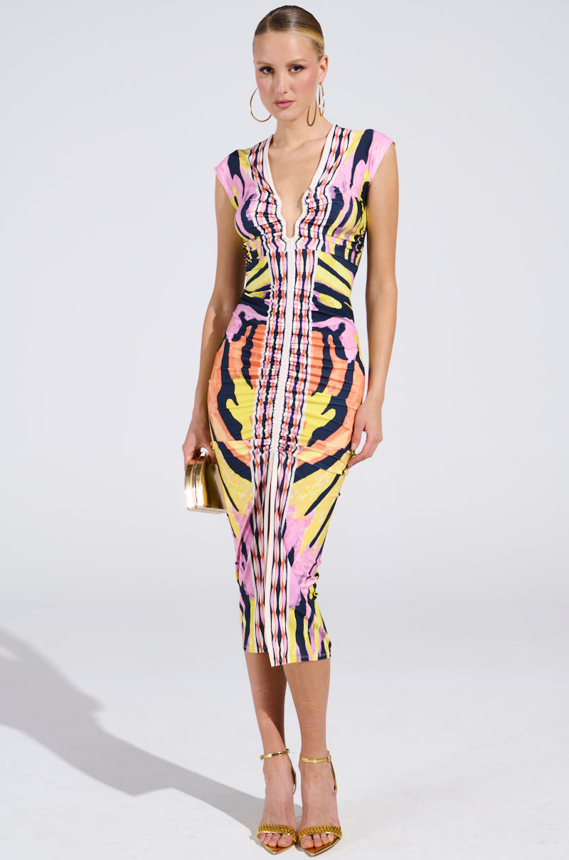 MARIA PRINTED MIDI DRESS