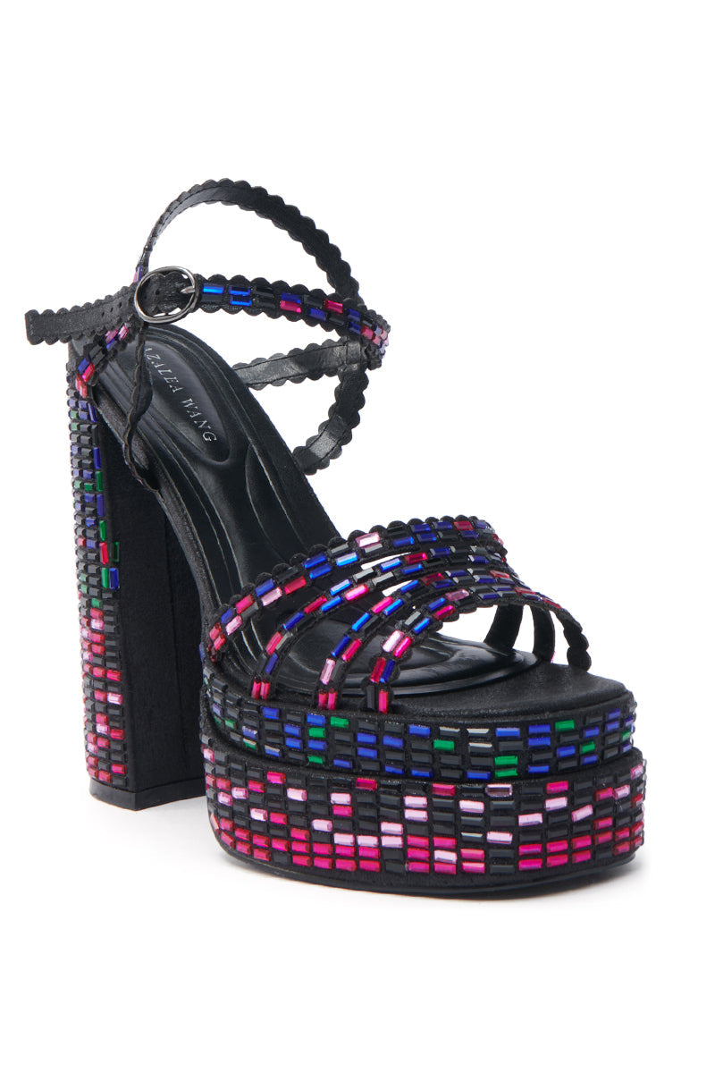 AZALEA WANG BIRCH BLACK EMBELLISHED SANDAL