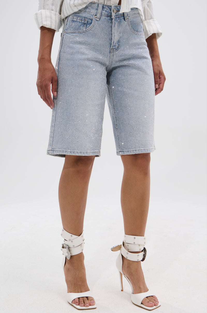 BLING BLING RHINESTONE BERMUDA SHORT