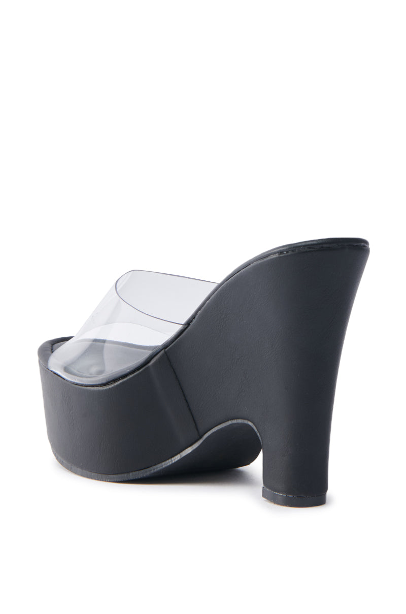 DIEGO BLACK PVC WEDGE SANDAL