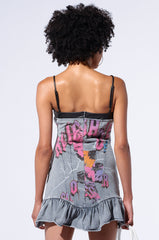GRAFFITI ALLEY PU MINI DRESS