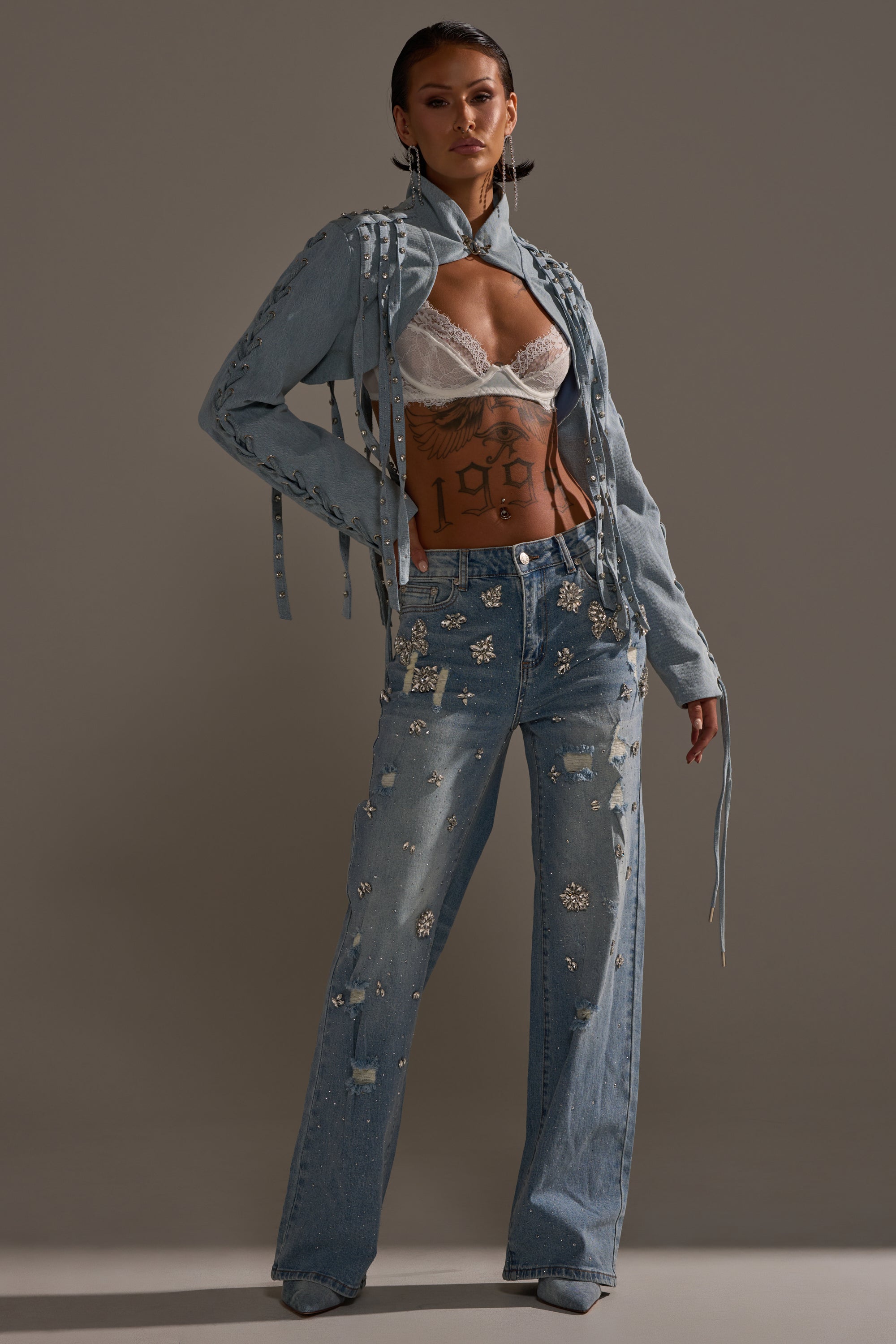 IN YOUR DREAMS RHINESTONE DENIM JEANS
