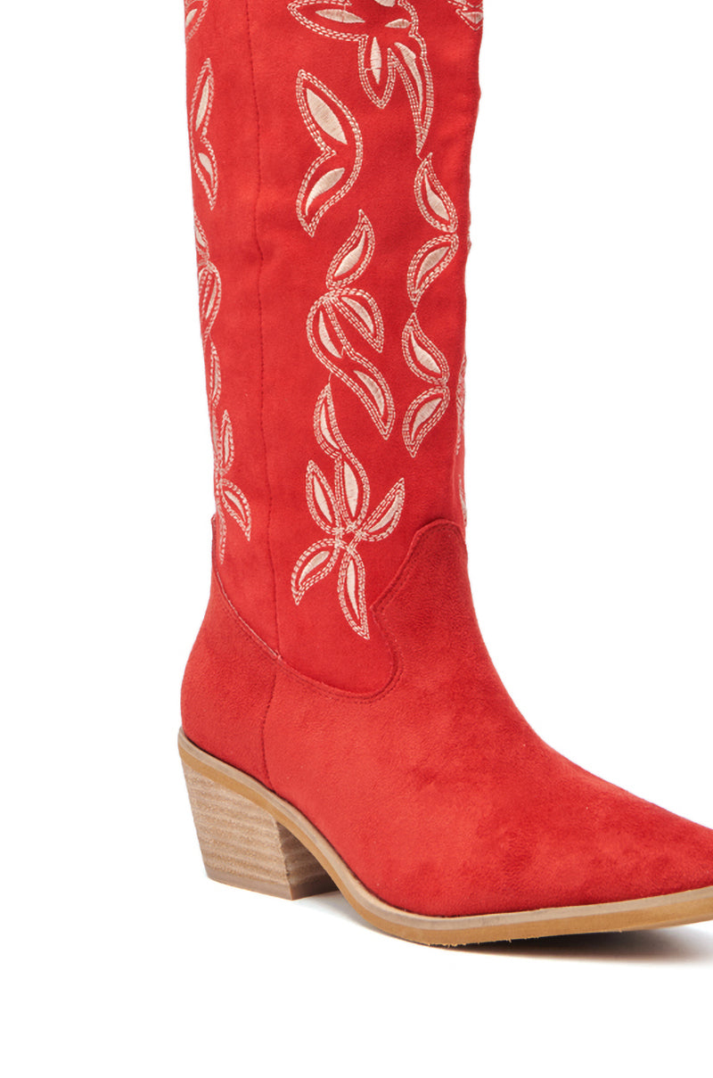 ENORA RED KNEE HIGH COWBOY BOOT
