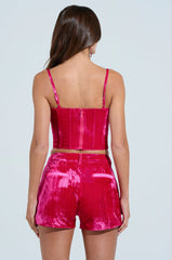 PRETTY IN PINK VELVET CORSET