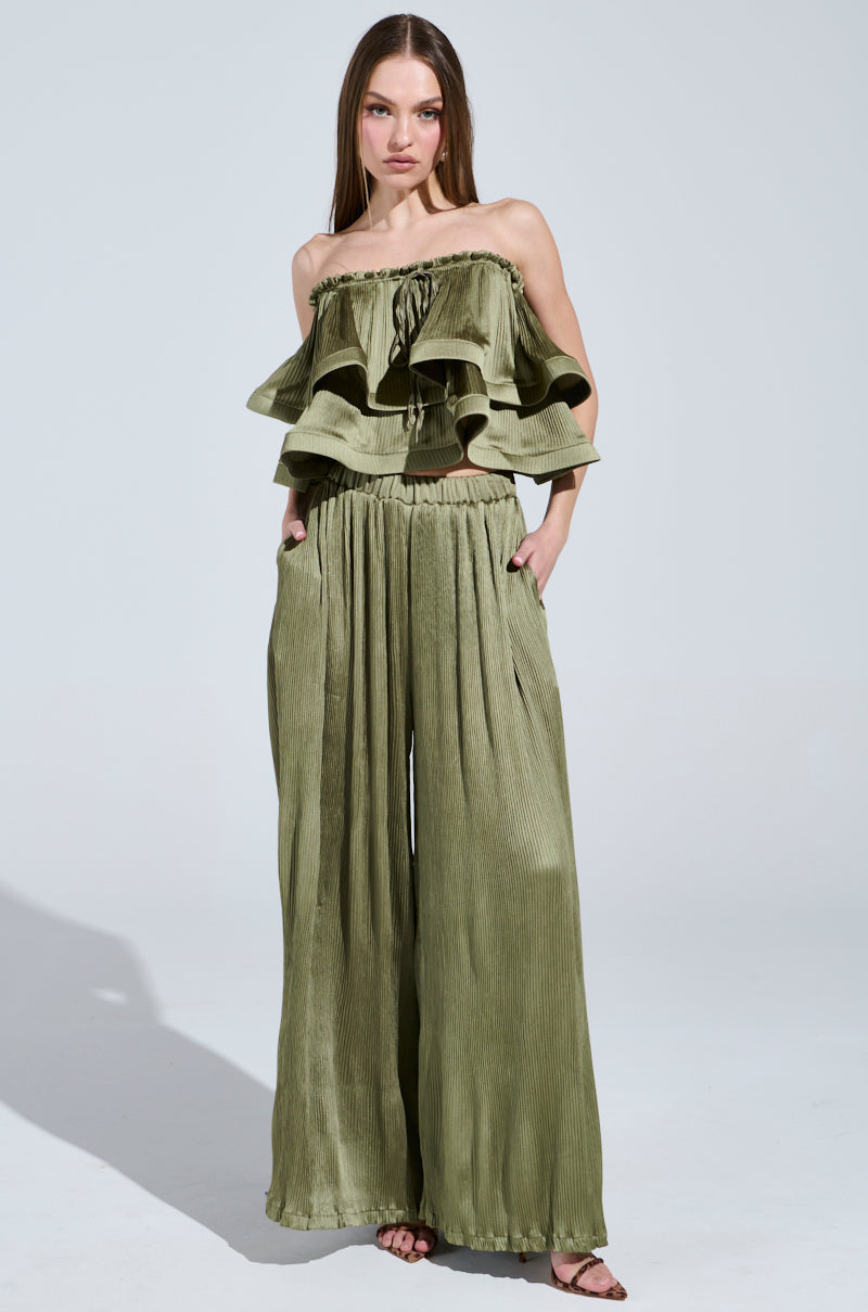 FLY AWAY WITH ME PLEATED PALAZZO PANT