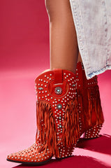 AZALEA WANG GREYSON RED BOOT