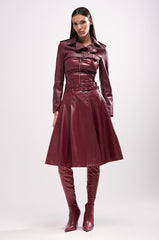 HARLEY LUXE ULTRA CROP MOTO IN BURGUNDY