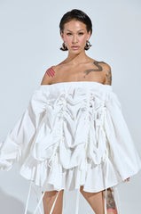 FREE AS CAN BE MINI DRESS IN WHITE