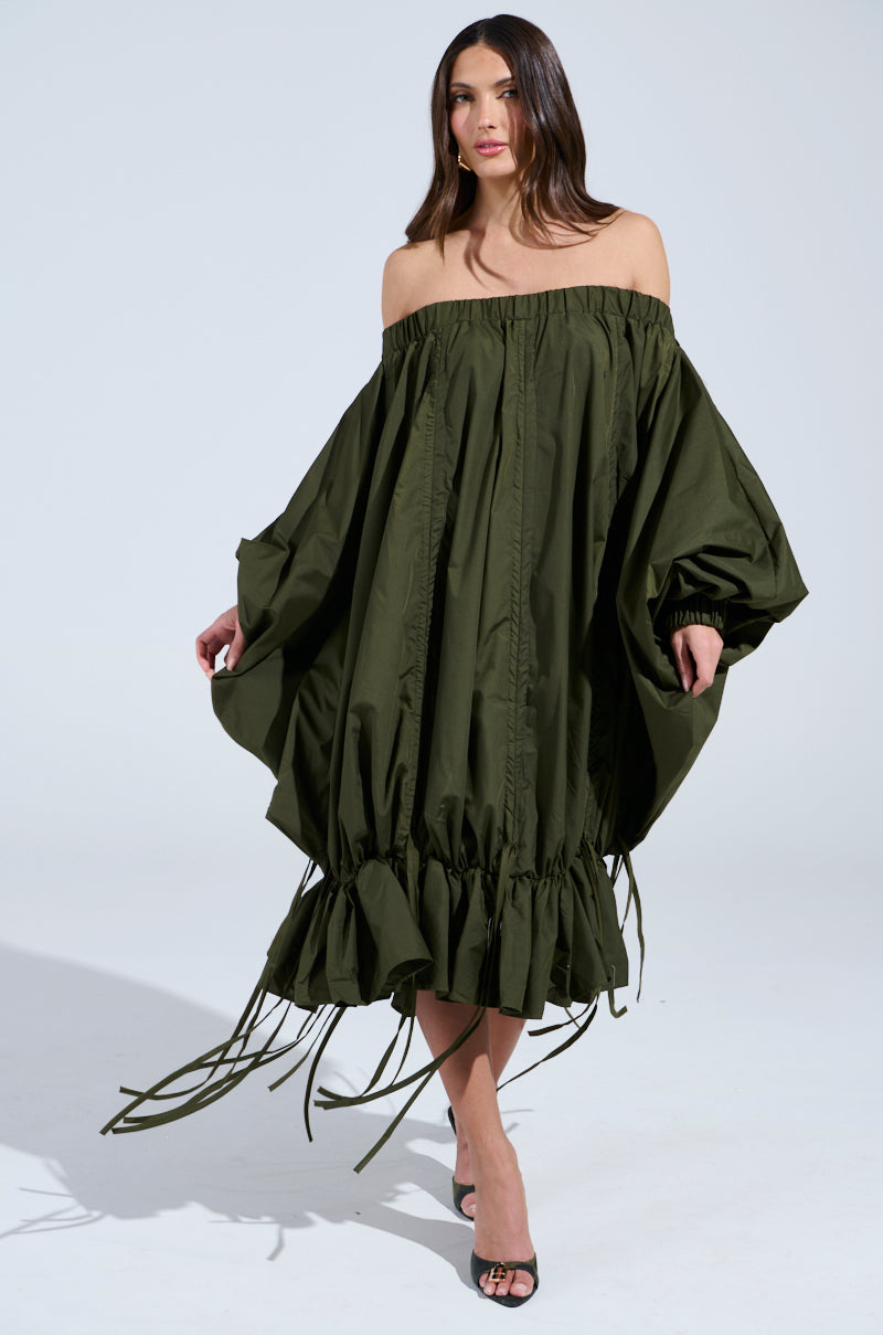 FREE AS CAN BE MINI DRESS IN OLIVE