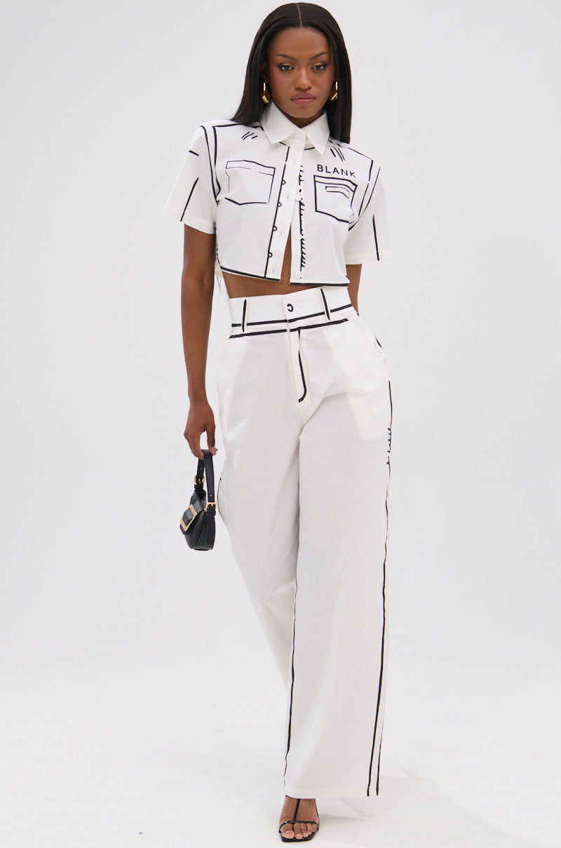 BLANK SPACE HIGH WAIST PALAZZO PANT