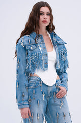 KEY TO THE CITY CROPPED DENIM JACKET