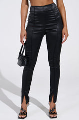 HIT THE LIGHTS SATIN SLIT LEGGING