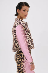 COCO LEOPARD PRINT DENIM JACKET