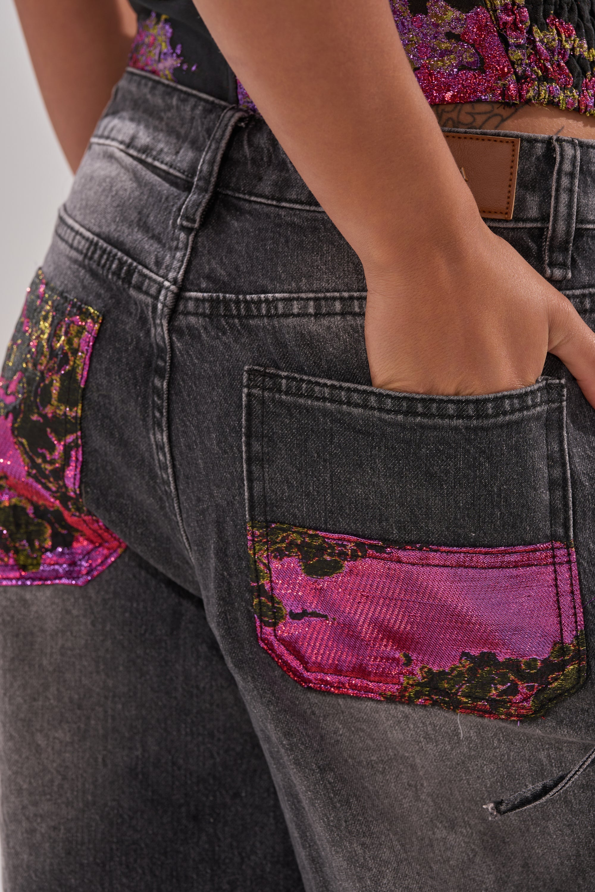 LETS PARTY BROCADE RELAXED DENIM