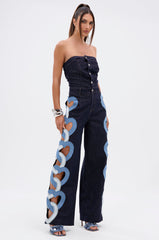HEART EYES FOR YOU DENIM JUMPSUIT
