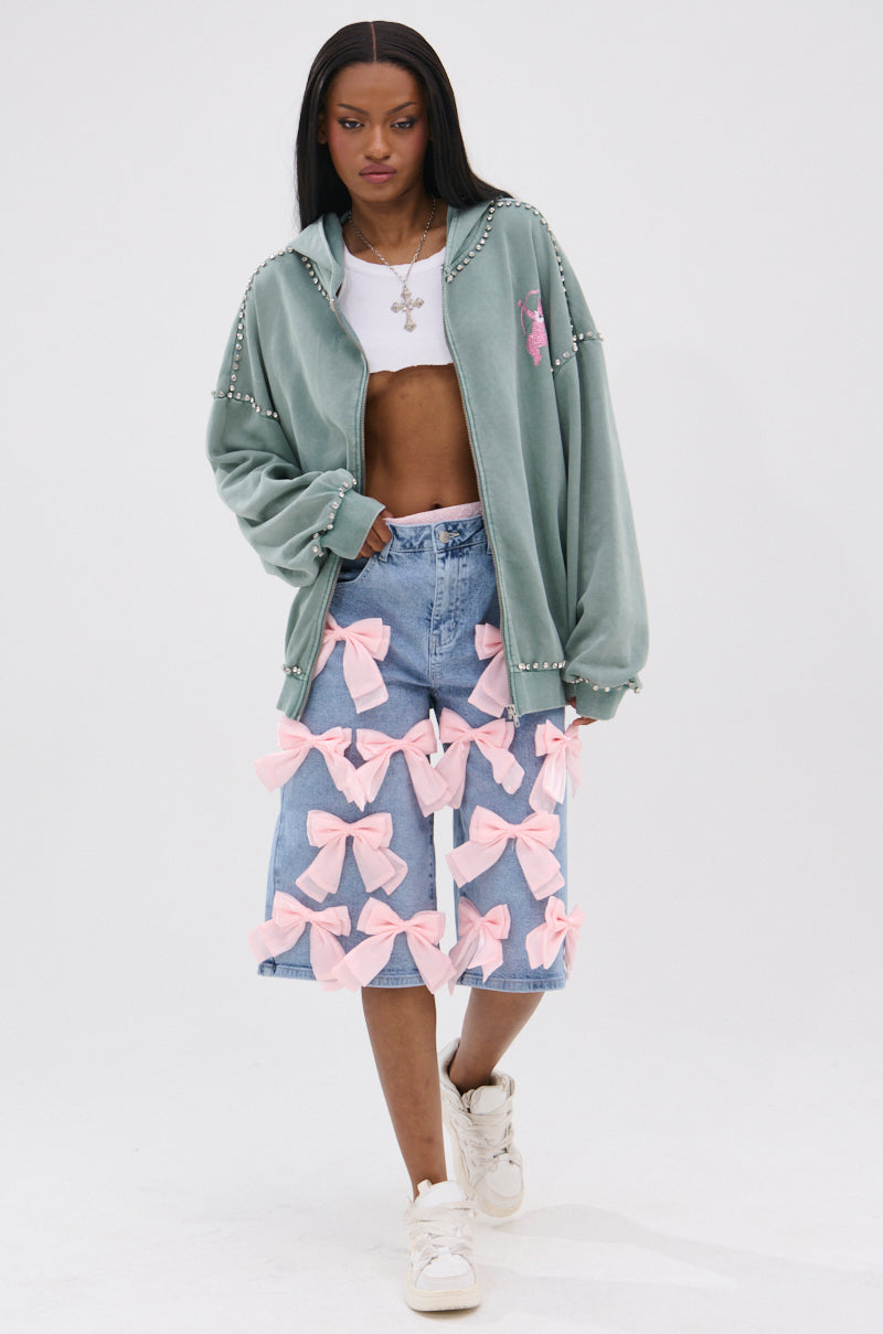 HAND MADE ZIP UP SWEATSHIRT