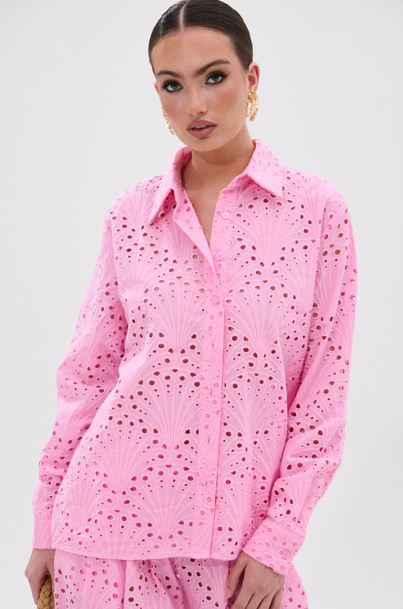 JORDAN EYELET BUTTON DOWN TOP