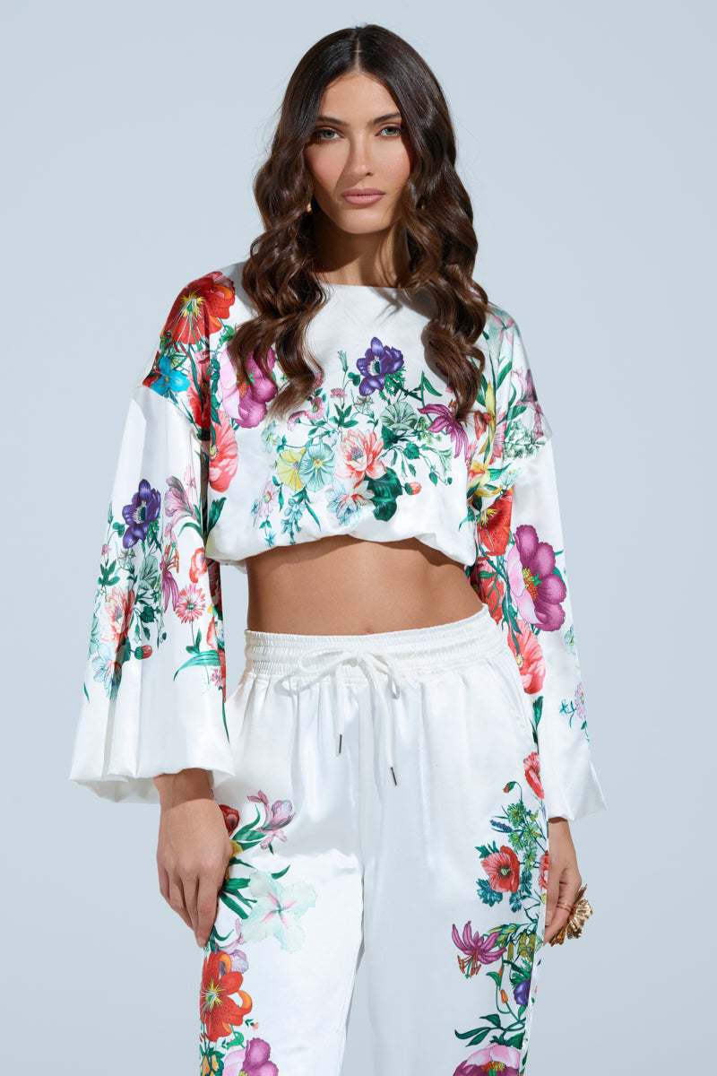 FULL BLOOM ZIP OFF SLEEVES BLOUSE
