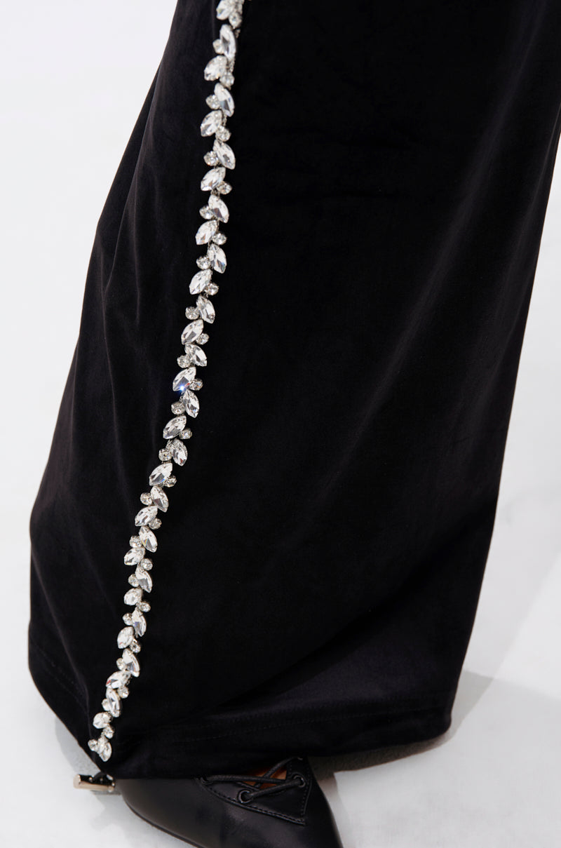 DARA RHINESTONE WIDE LEG SWEATPANT