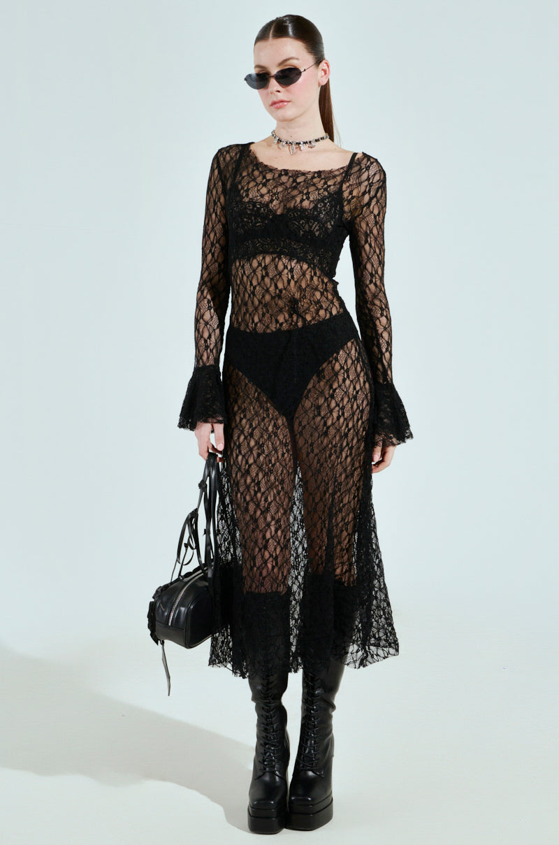 LILY LACE BLOUSE IN BLACK