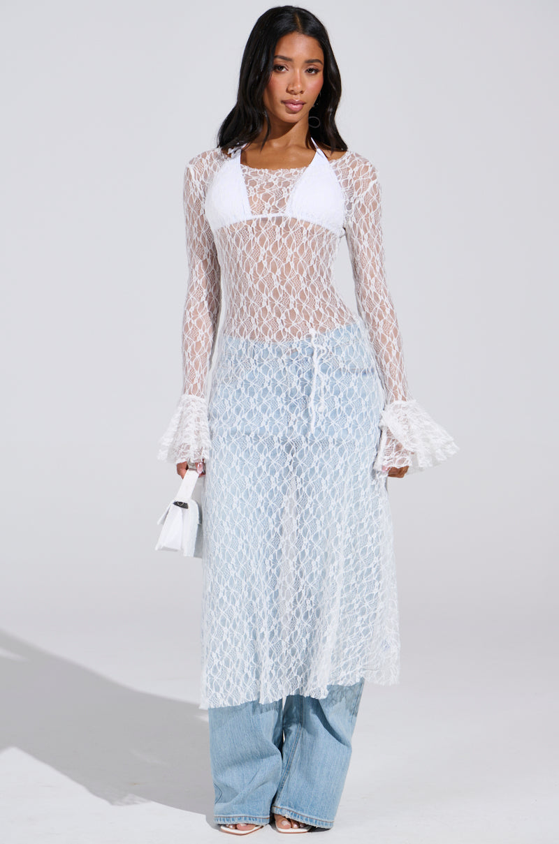LILY LACE BLOUSE IN WHITE